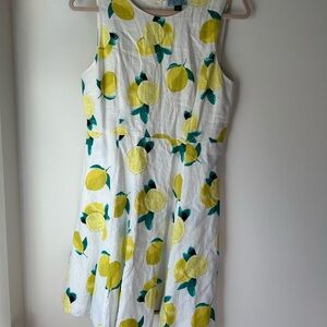 Cynthia Rowley White and Yellow Lemon Print Dress